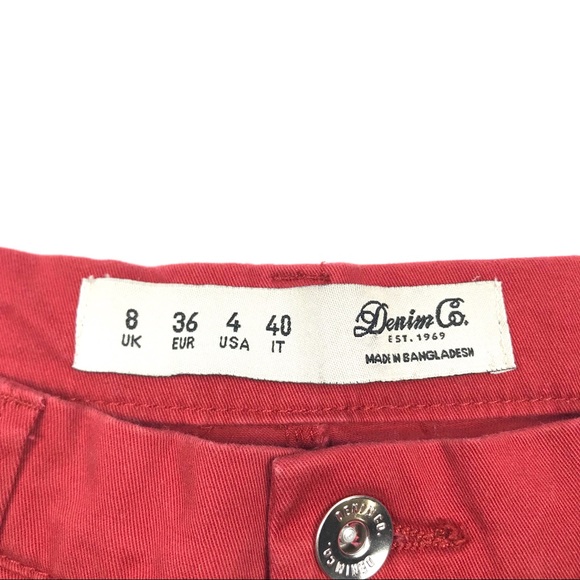 Red skinny stretch jeans sz 4 (from the UK) - Picture 6 of 8